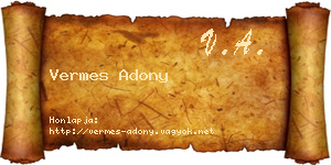 Vermes Adony névjegykártya